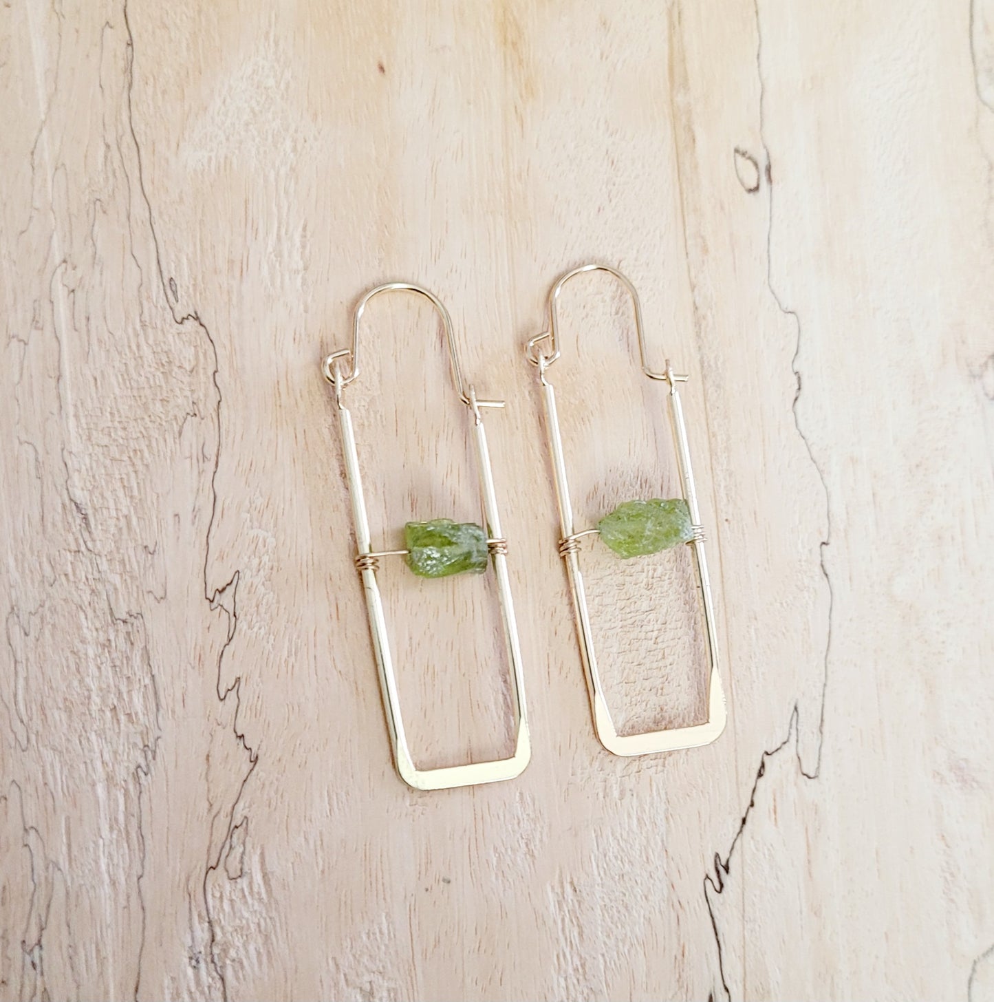 Peridot Rectangular Earrings