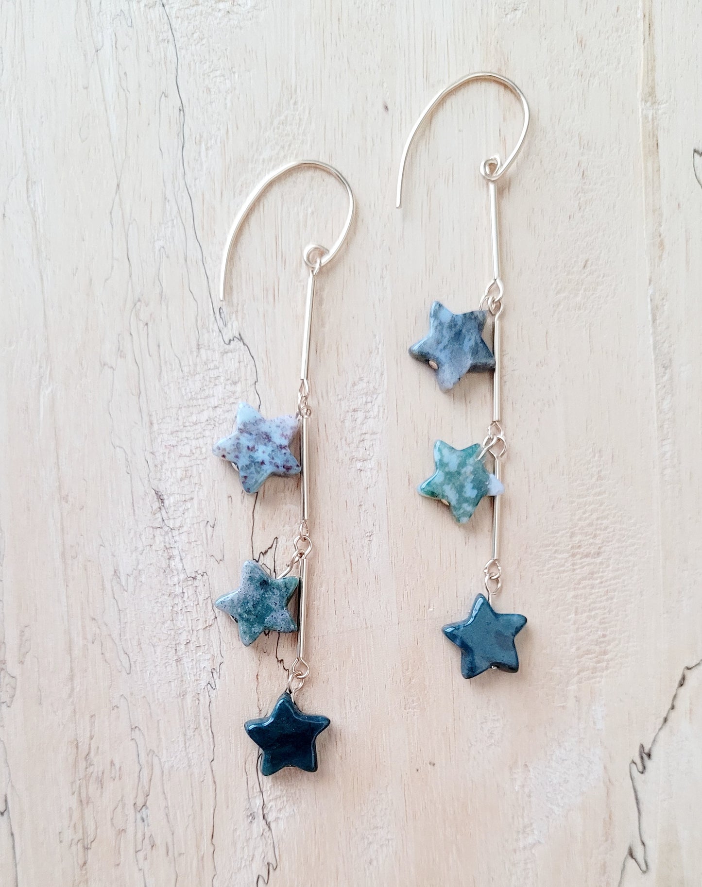 Agate, Shooting Star Earrings