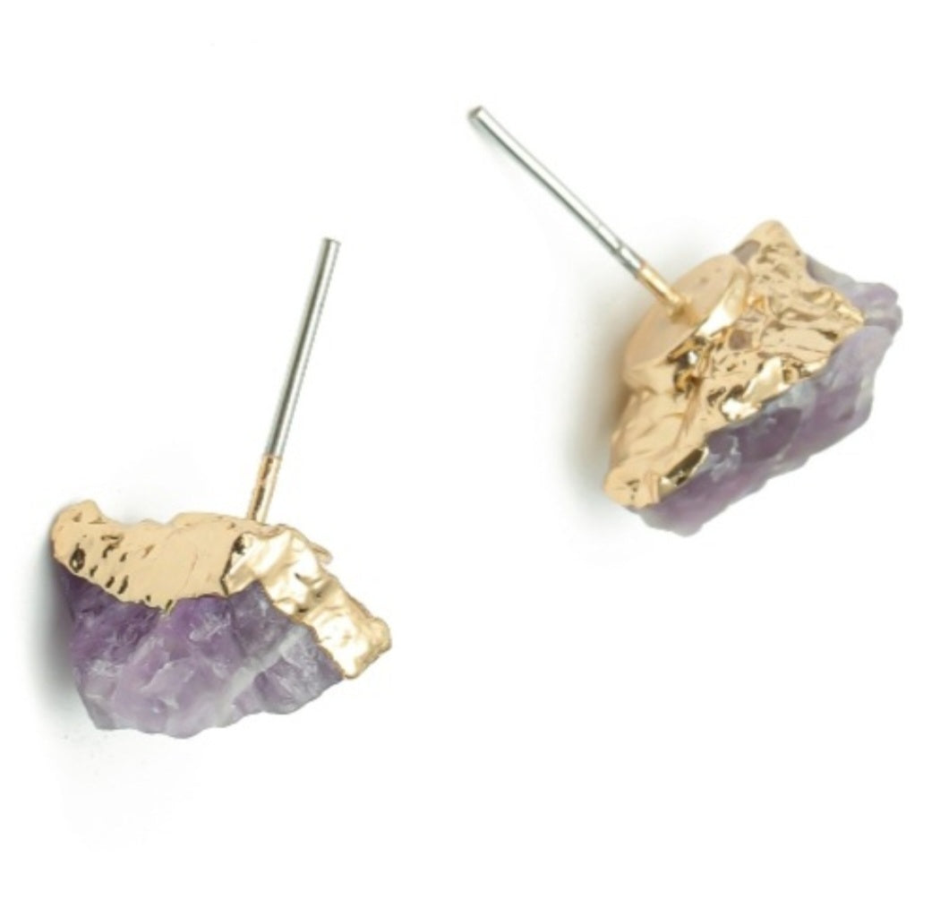 Amethyst Post Earrings
