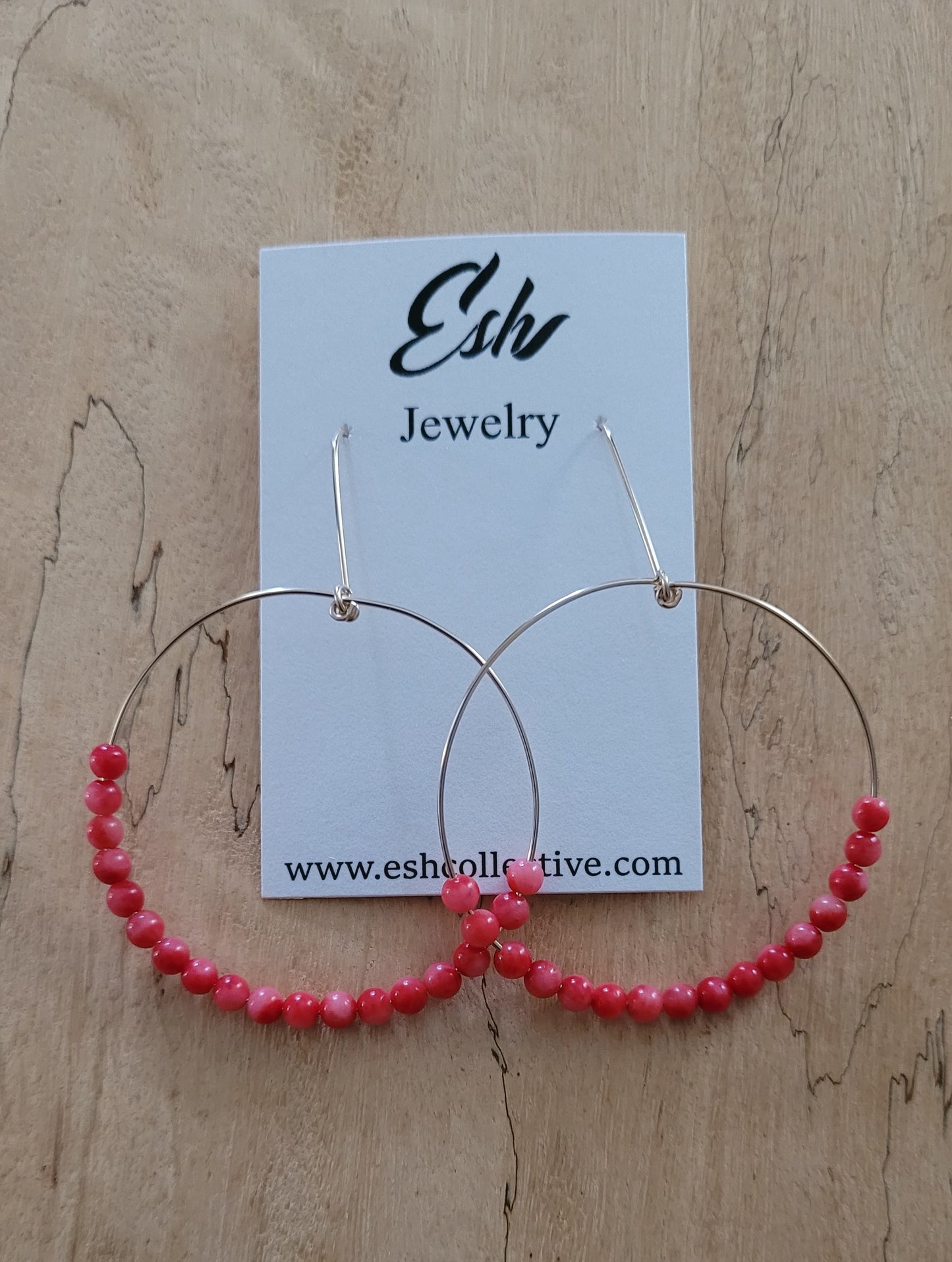 Coral Hoop Earrings