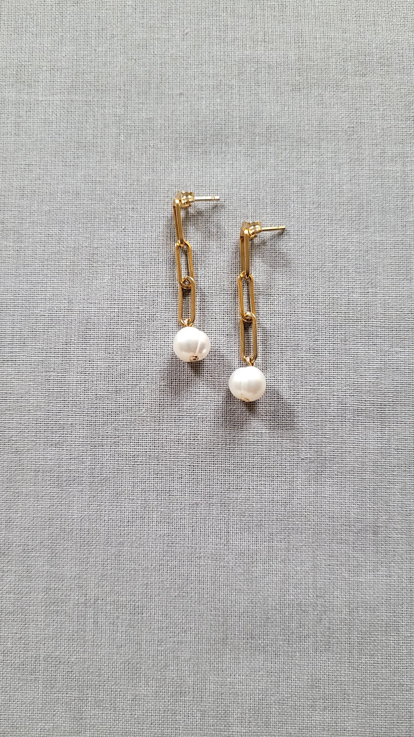 Pearl Paperclip Earrings