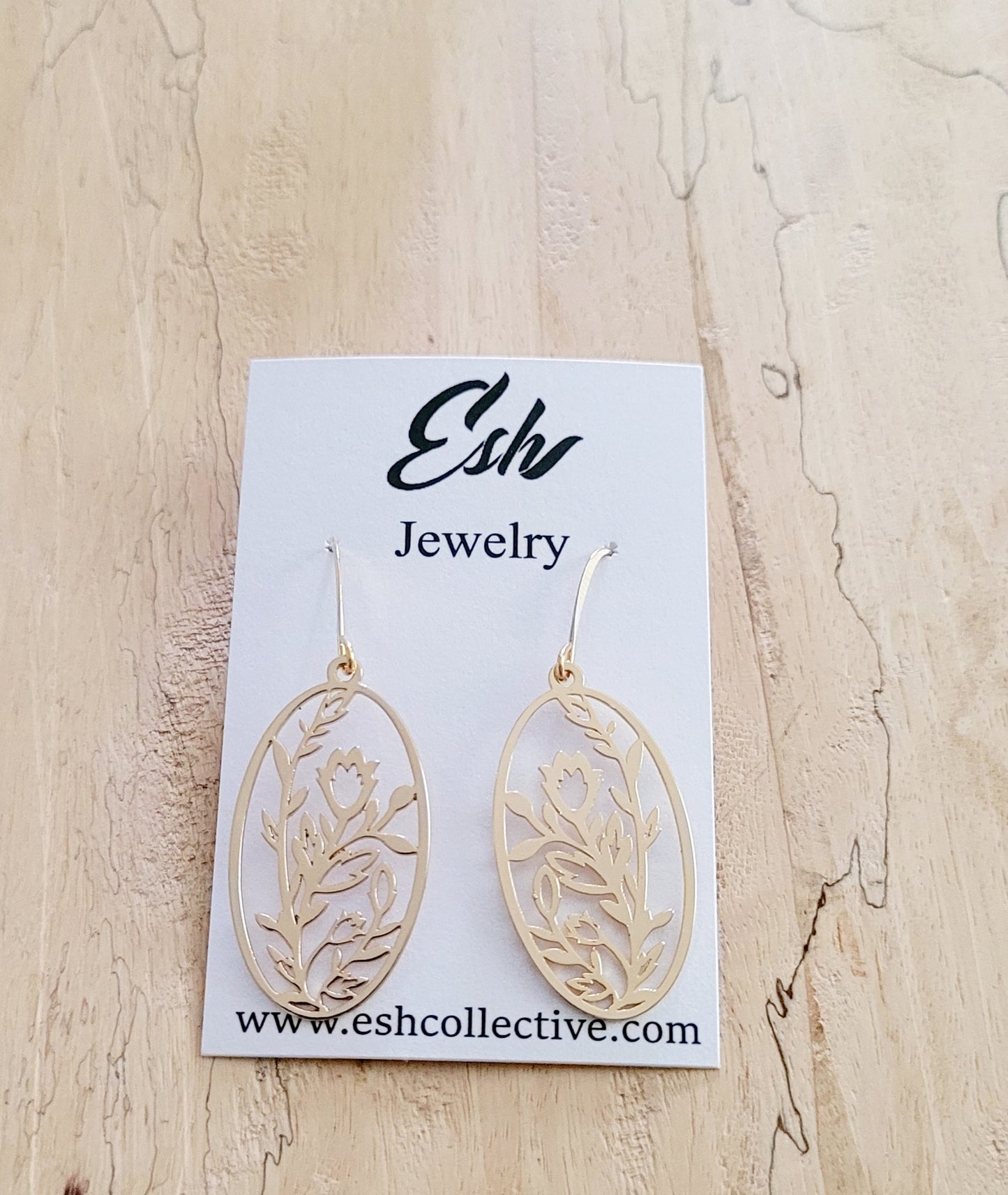 Oval Floral Earrings