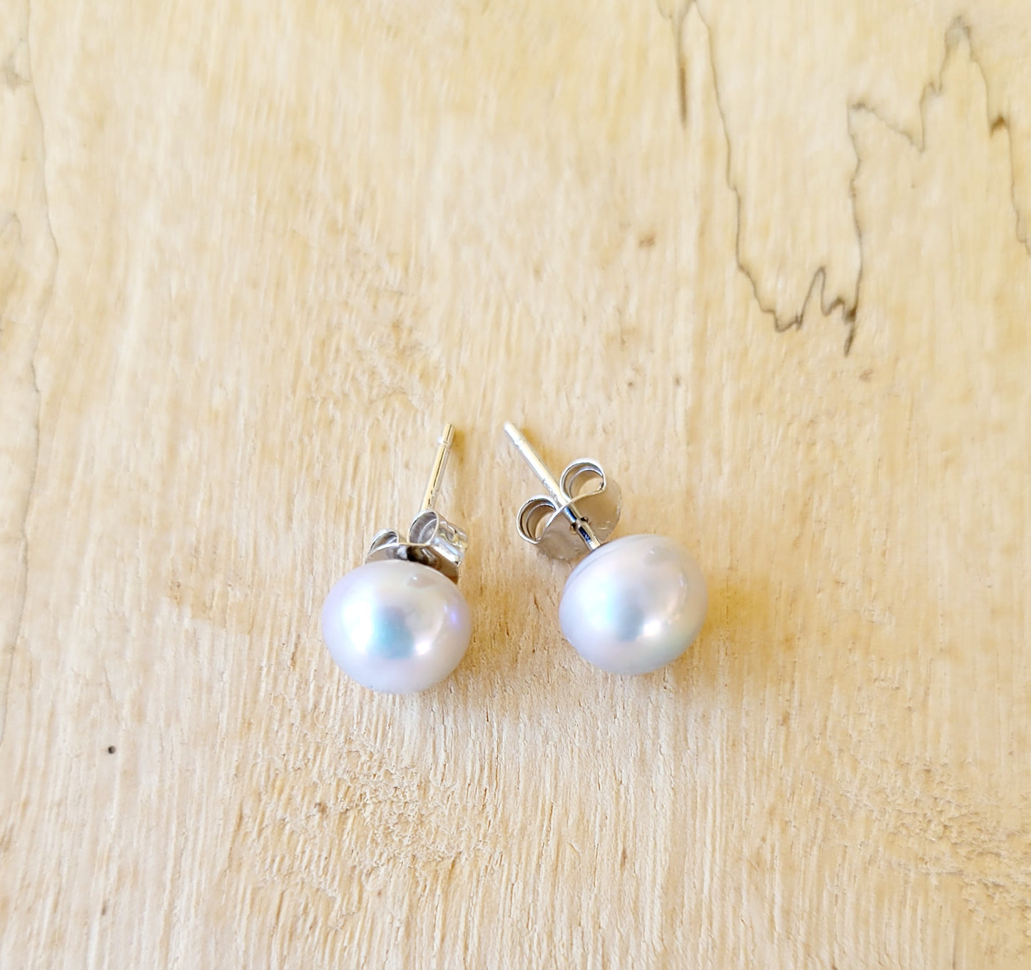 Grey Pearl Post Earrings