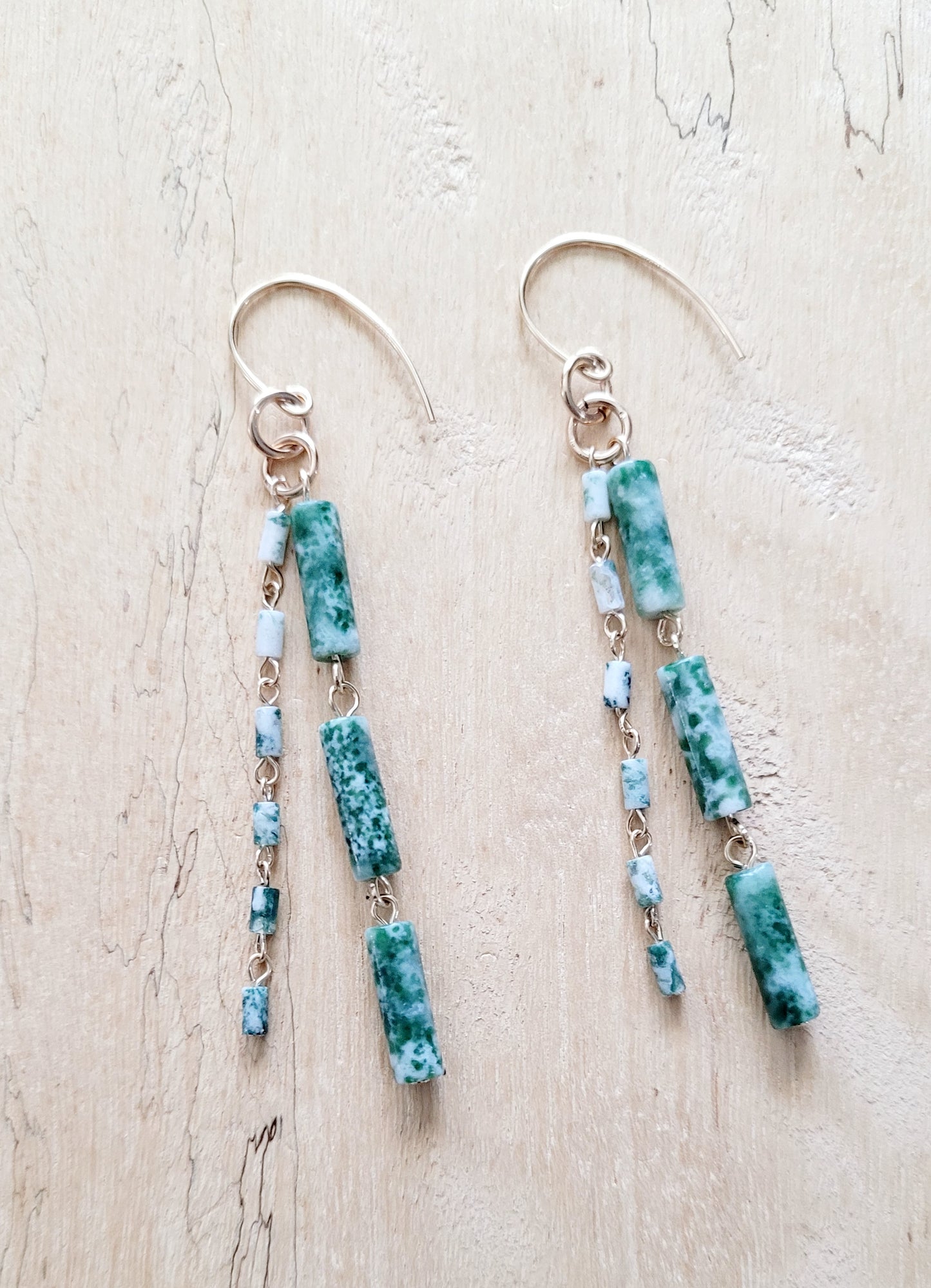 Tree Agate Drop Earrings