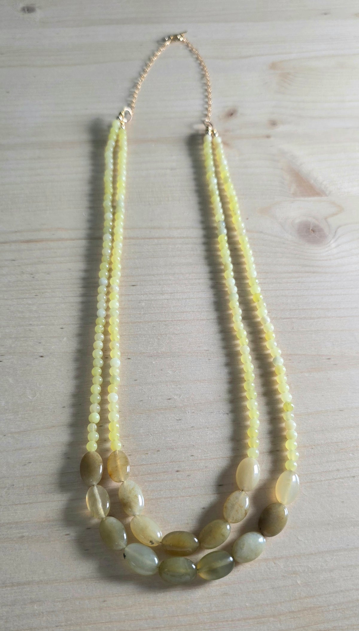 Yellow Necklace, Agate & Jade