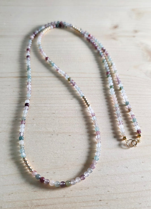 Pastel & Gold Agate Necklace