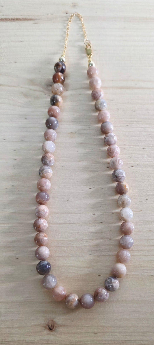 Pink Necklace, Opal Necklace