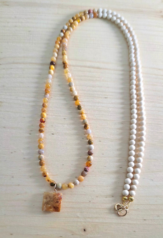 Fossil Necklace, Brown Necklace