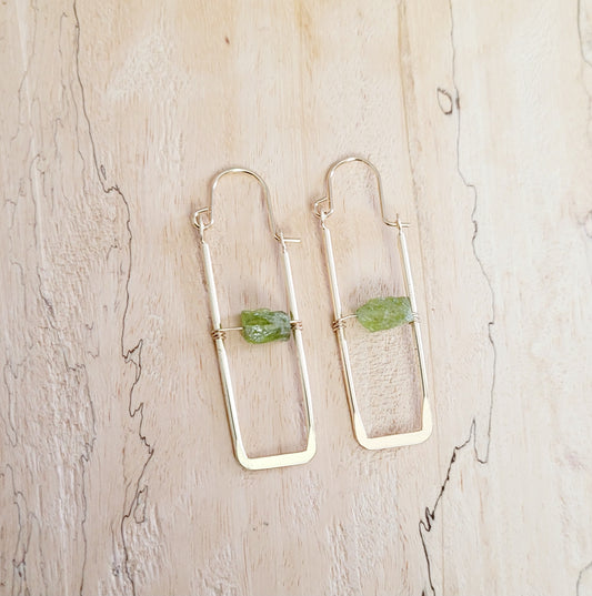 Peridot Rectangular Earrings