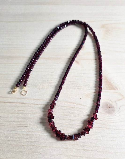 Garnet  Beaded Necklace