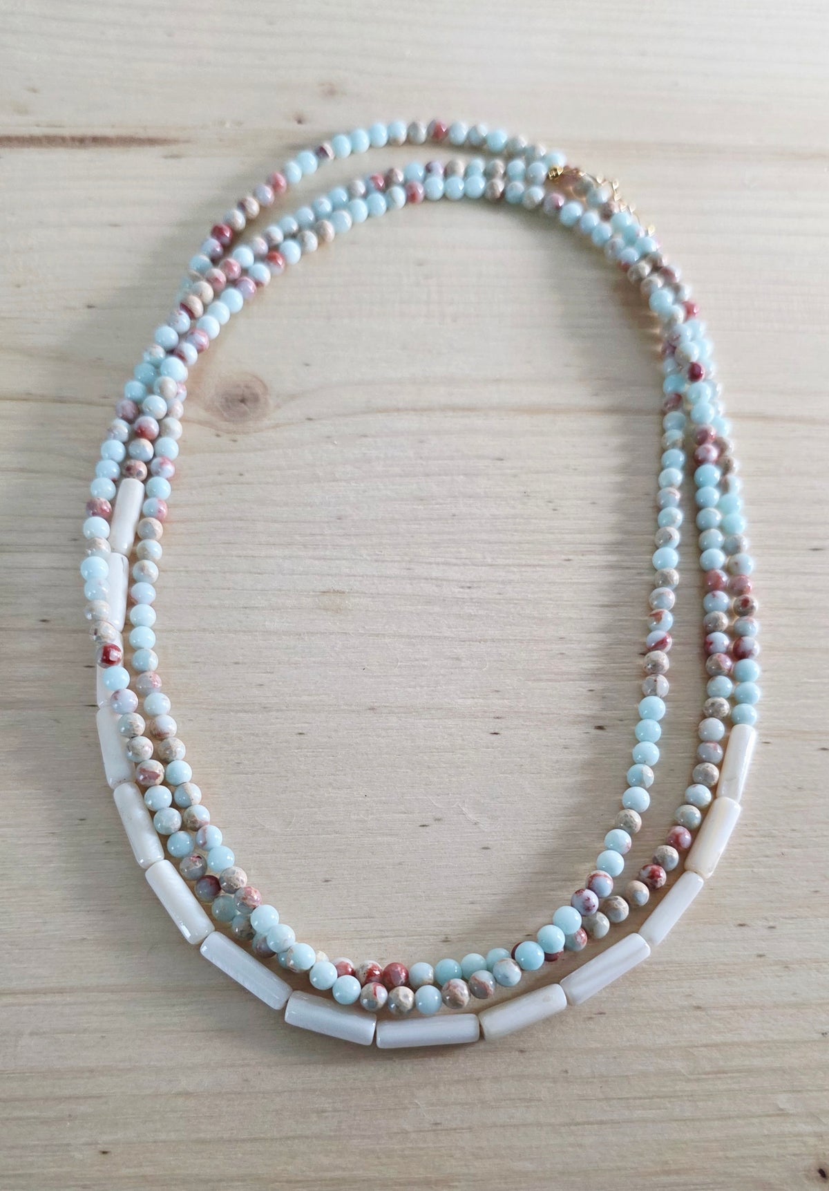 Pastel Necklace, Jasper & Mother of Pearl
