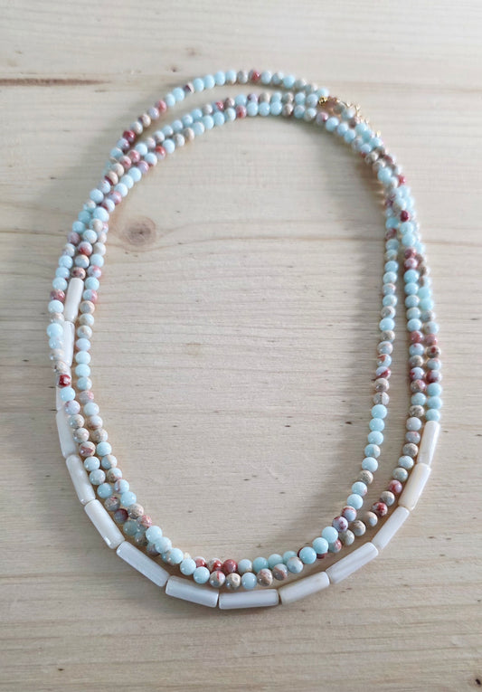 Pastel Necklace, Jasper & Mother of Pearl