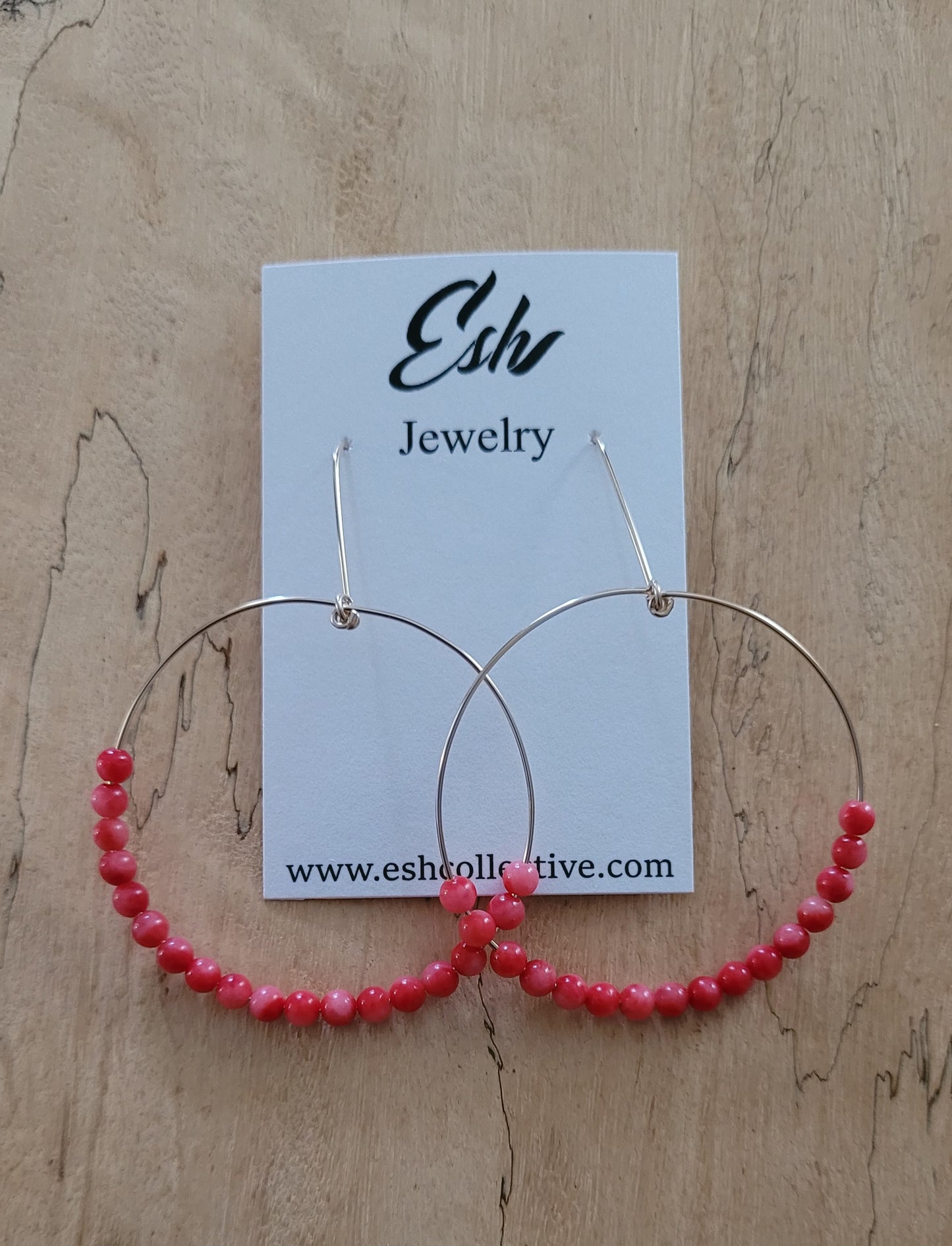 Coral Hoop Earrings