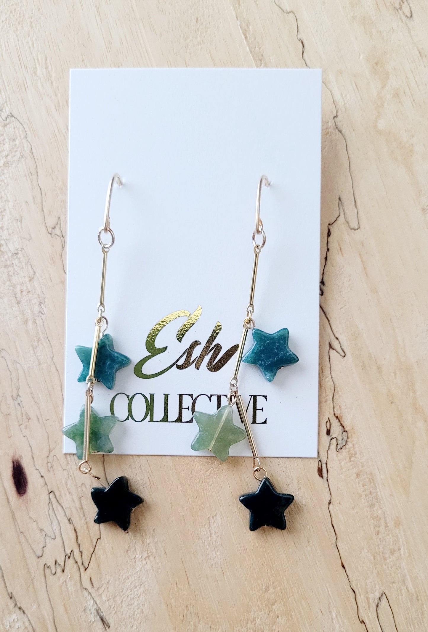 Agate, Shooting Star Earrings