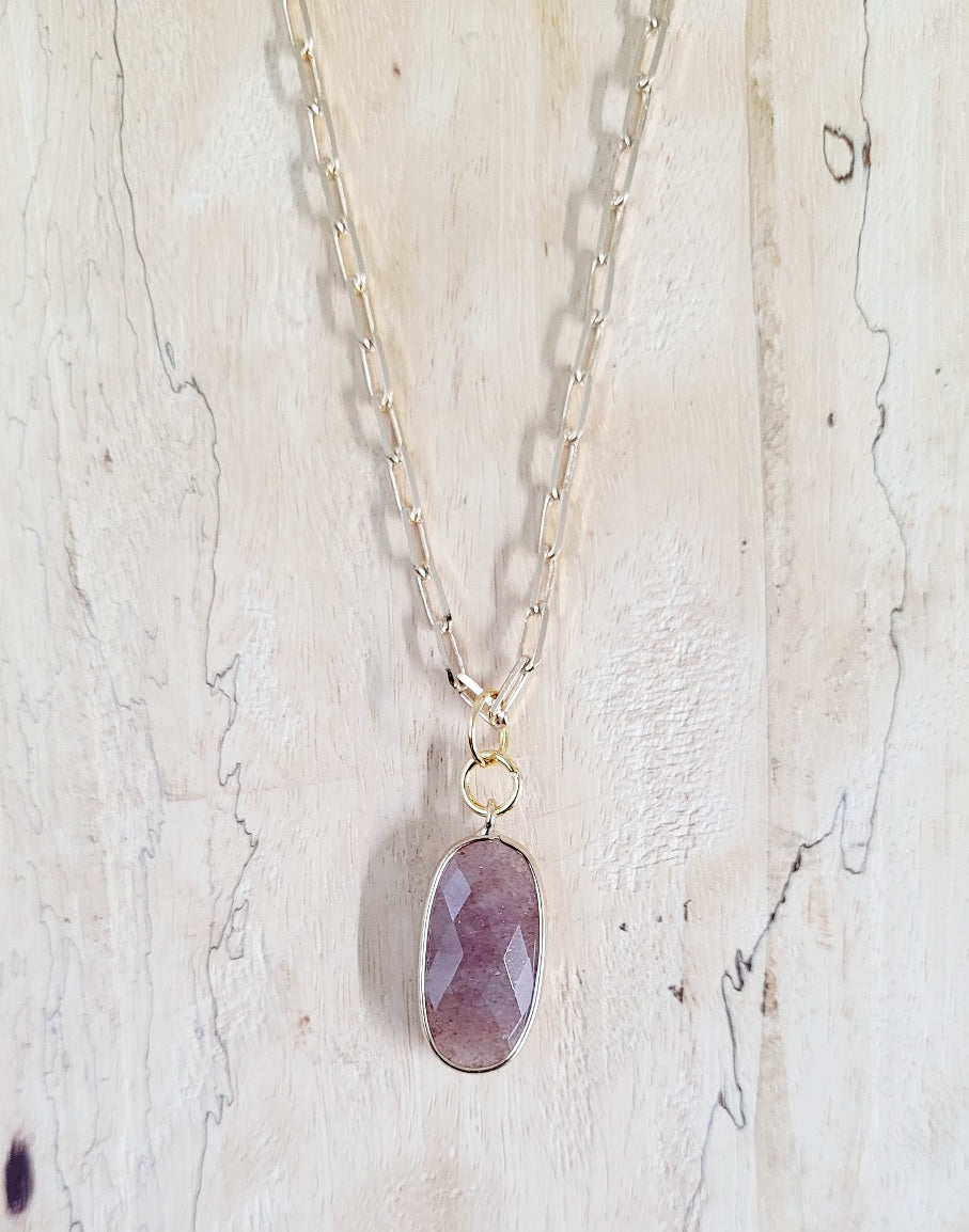 Pink Quartz Necklace
