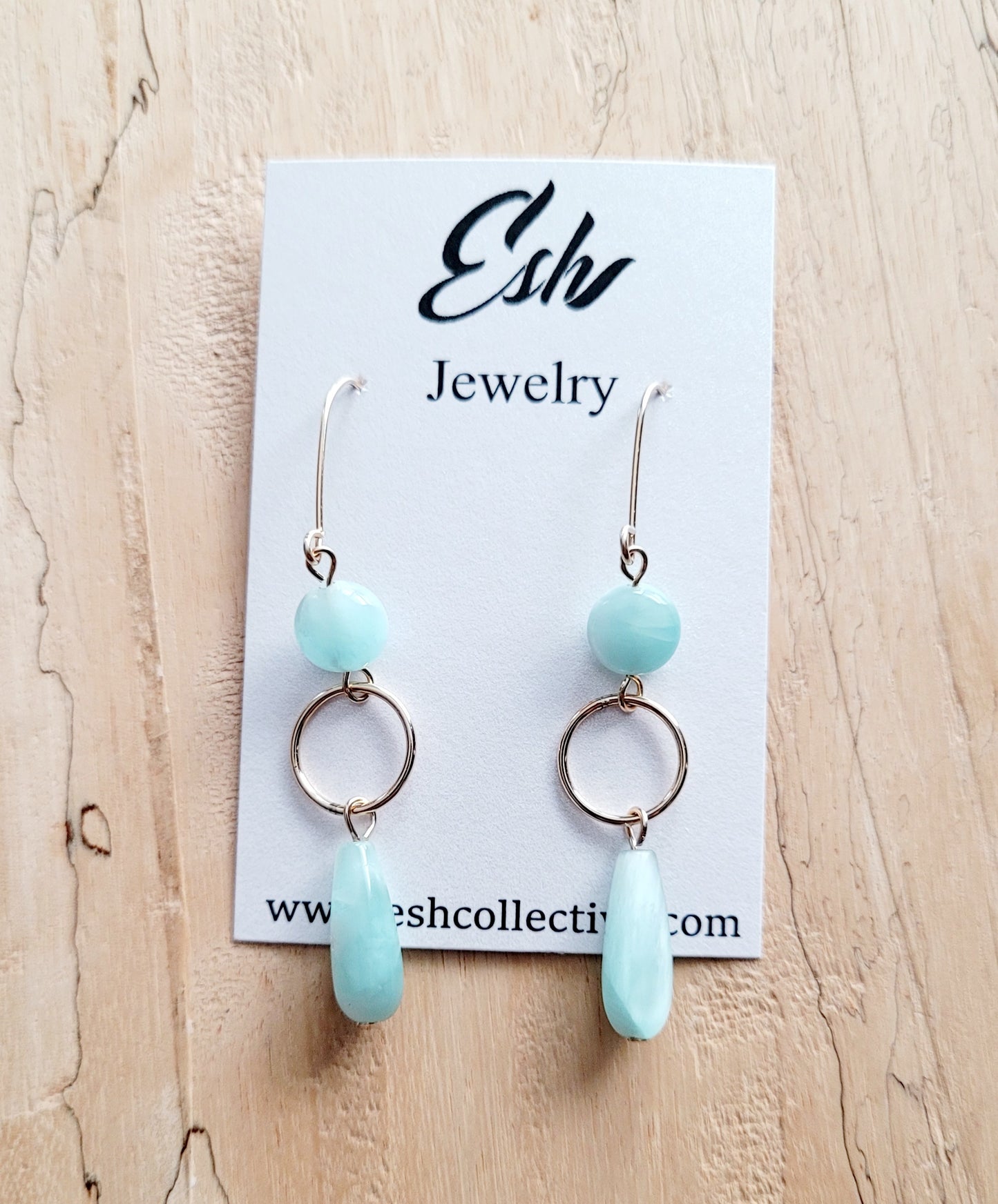 Green Moonstone Drop Earrings