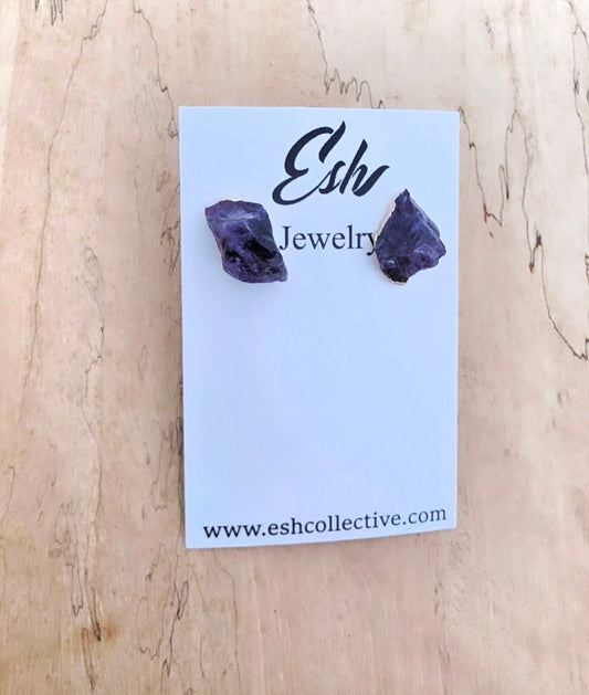 Amethyst Post Earrings