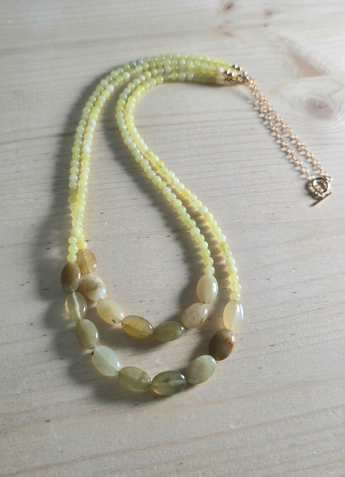 Yellow Necklace, Agate & Jade