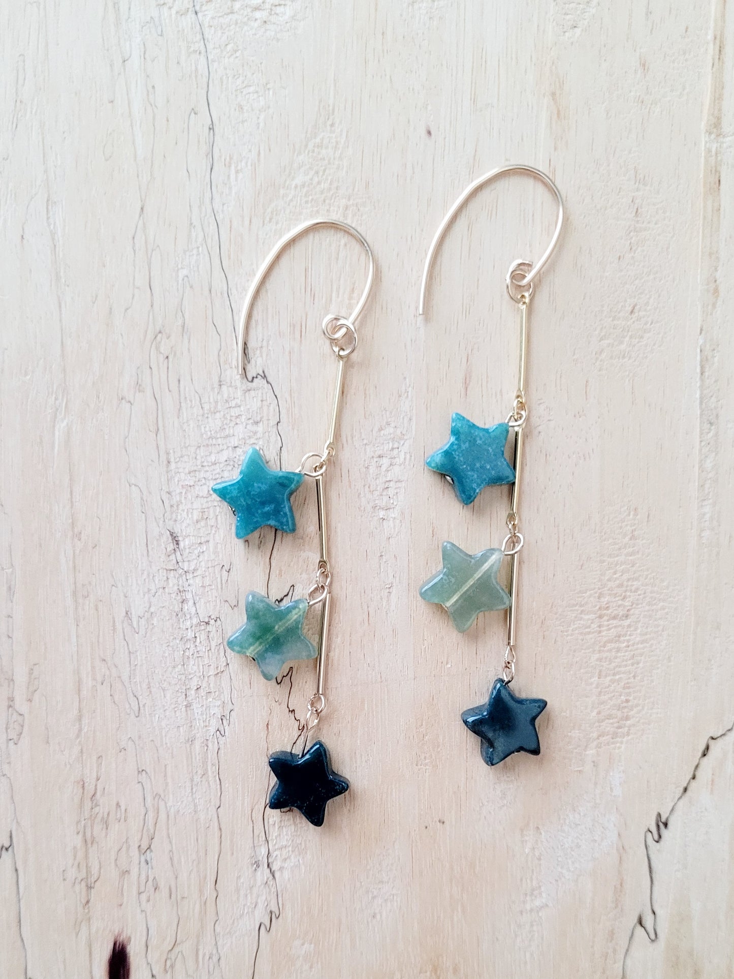 Agate, Shooting Star Earrings