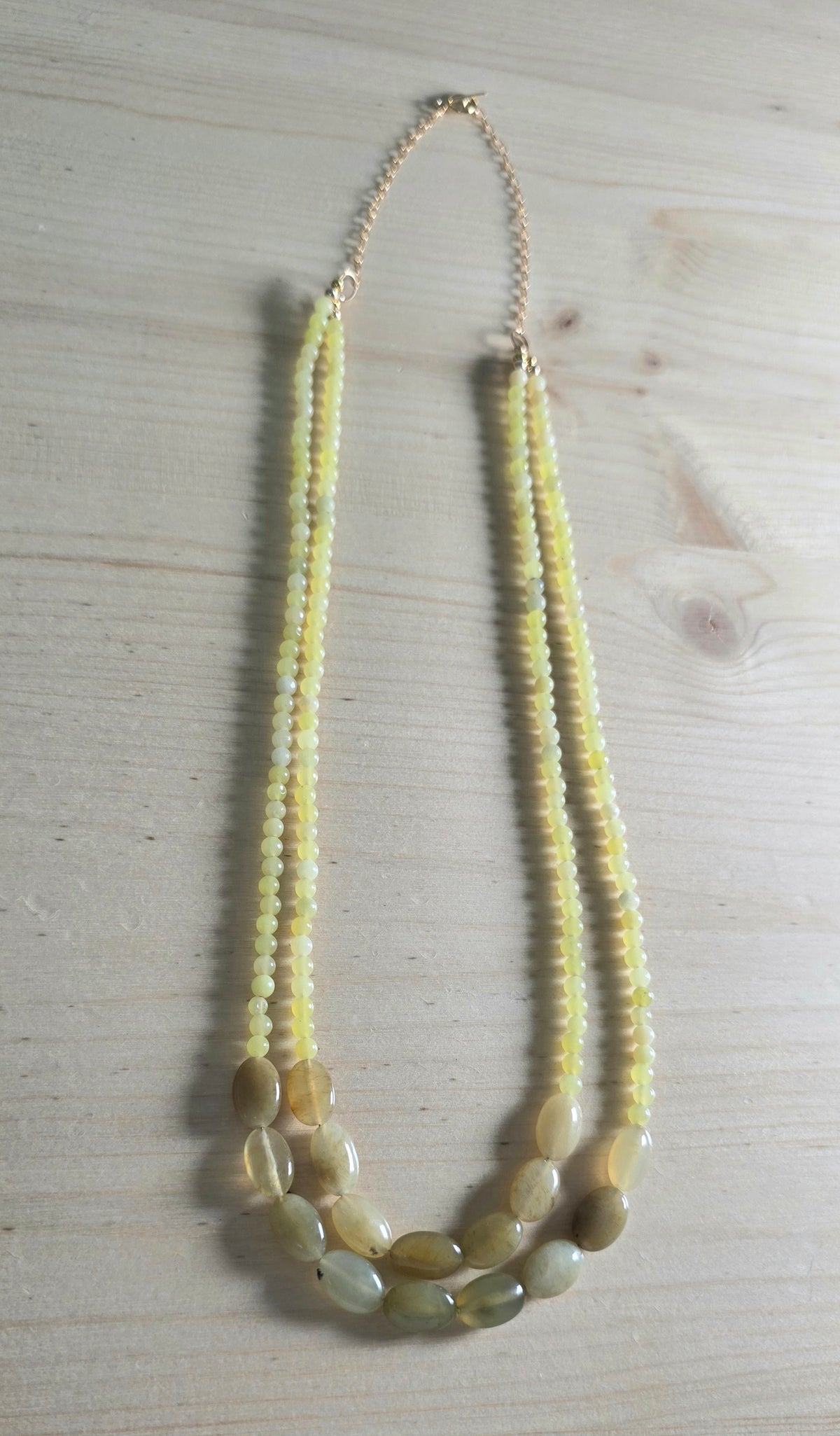 Yellow Necklace, Agate & Jade