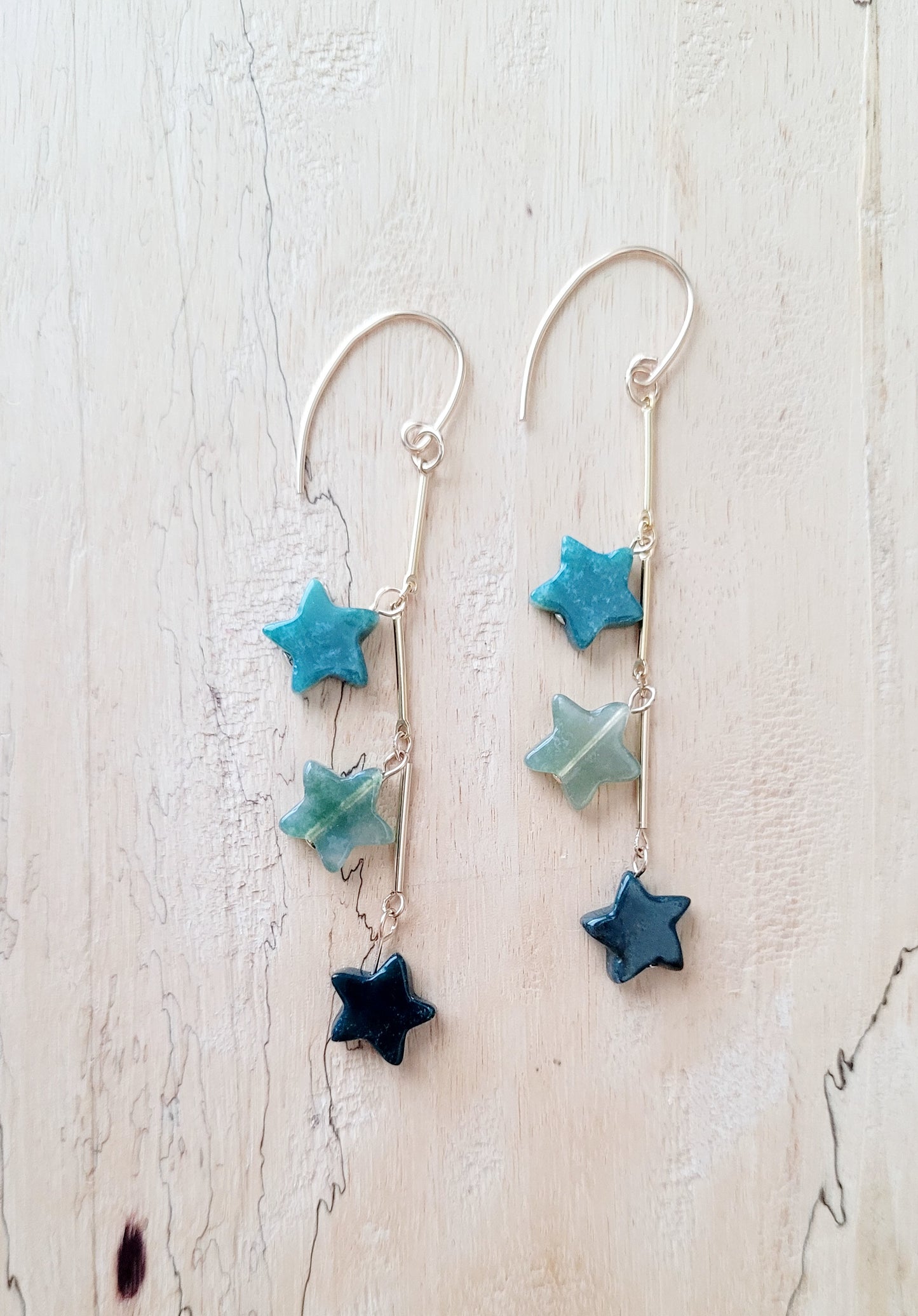 Agate, Shooting Star Earrings