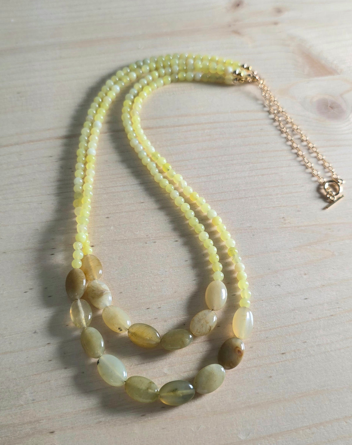Yellow Necklace, Agate & Jade