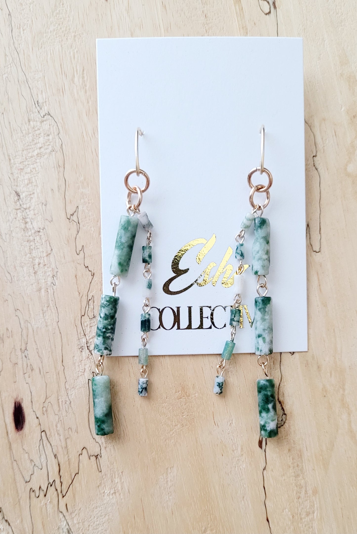 Tree Agate Drop Earrings