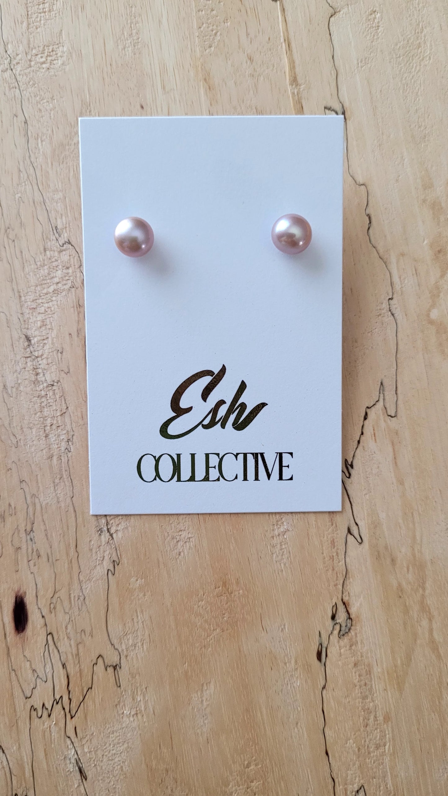 Pink Pearl Post Earrings