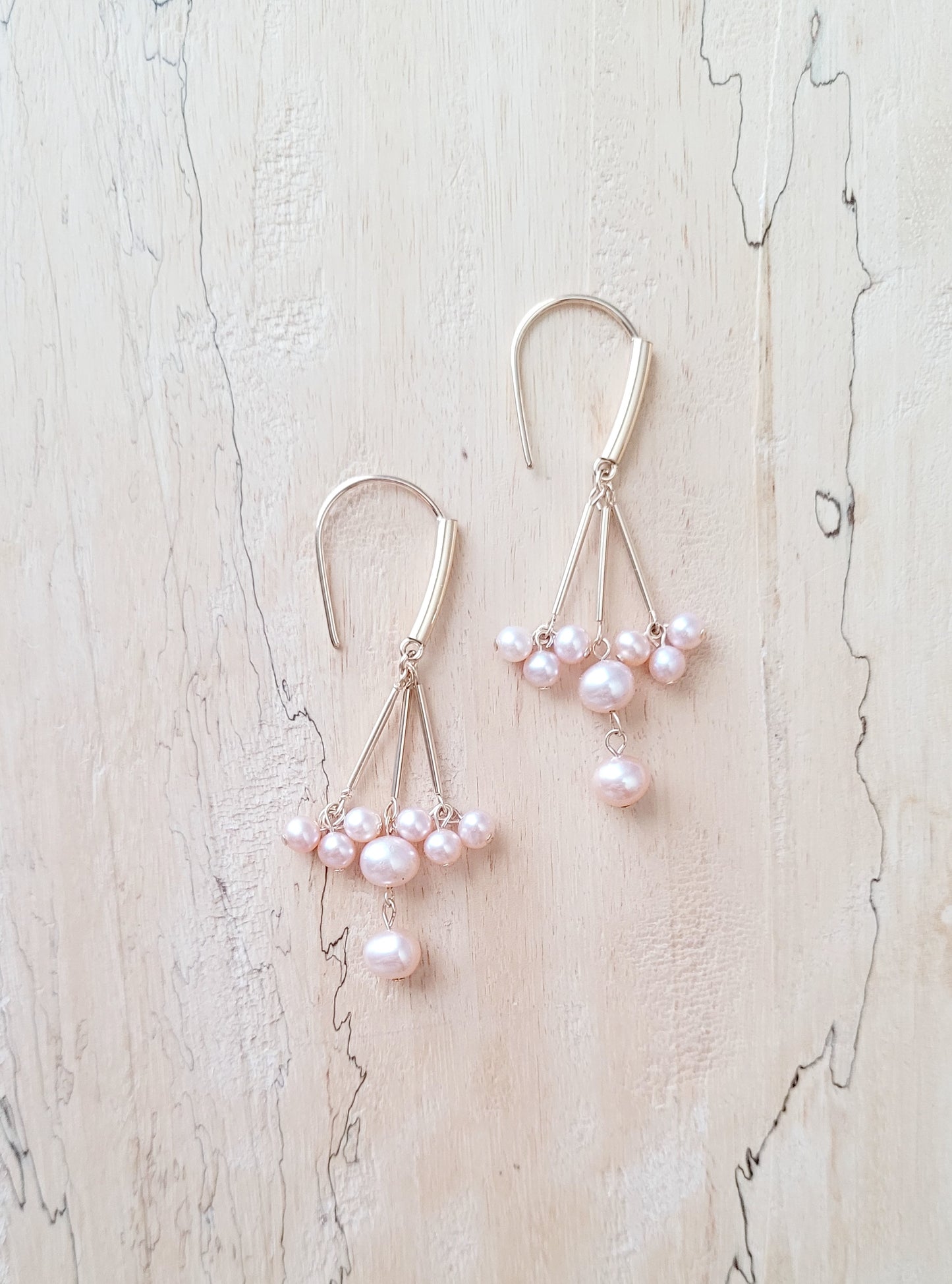 Pink Pearl Berry Earrings