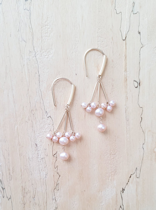 Pink Pearl Berry Earrings