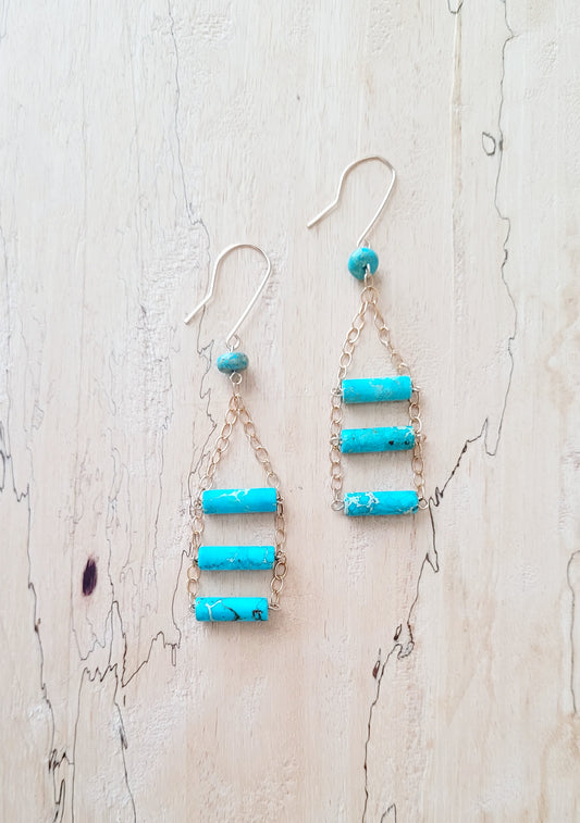 Turquoise Ladder Earrings