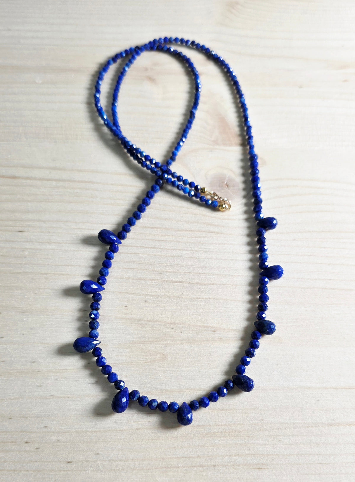 Lapis Lazuli Teardrop Beaded Necklace