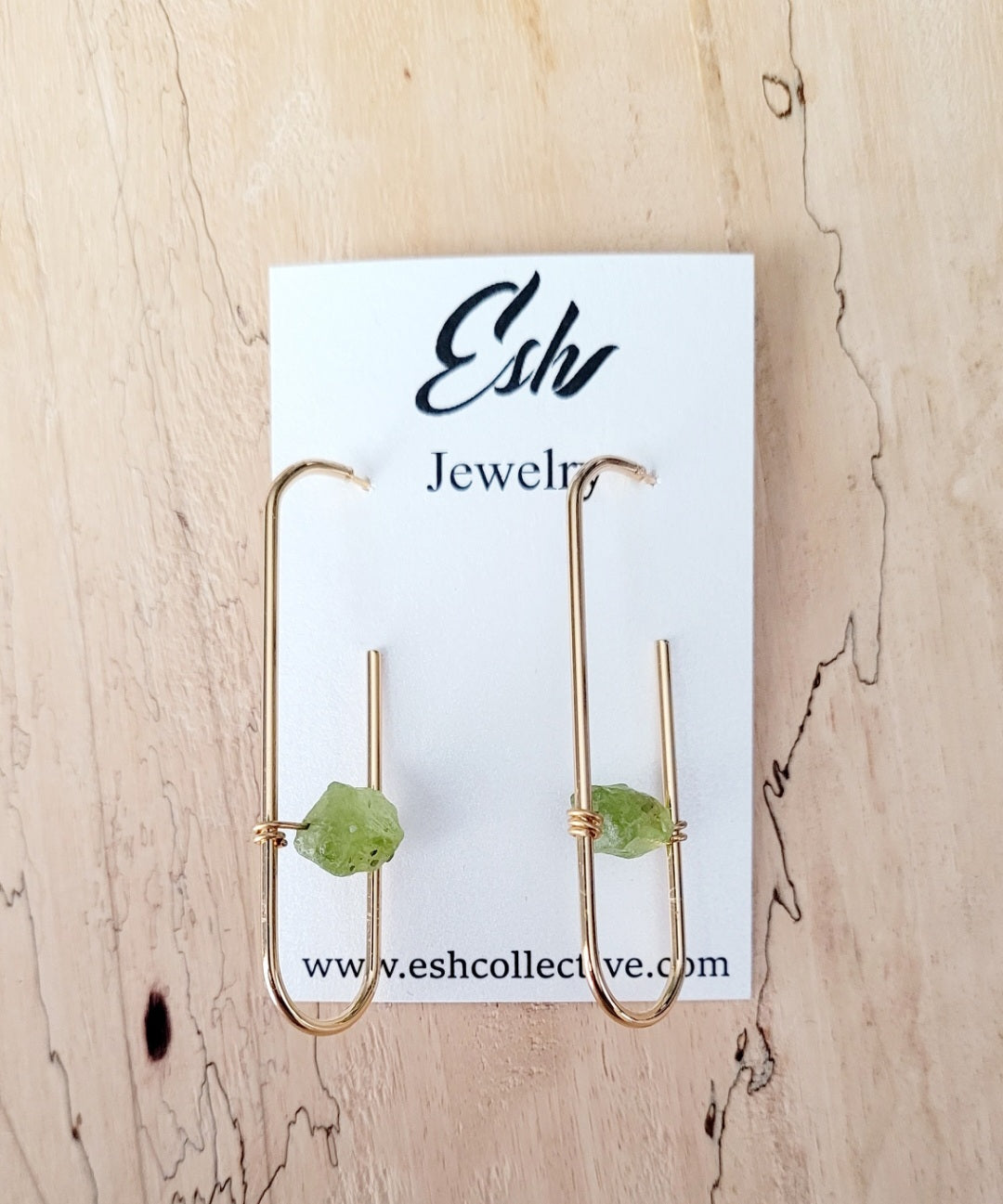 Peridot Oval Hoop Earrings