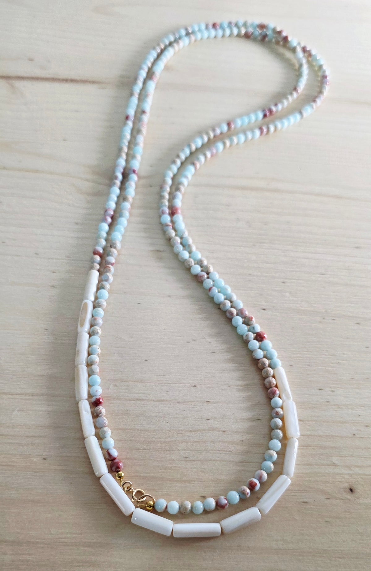 Pastel Necklace, Jasper & Mother of Pearl