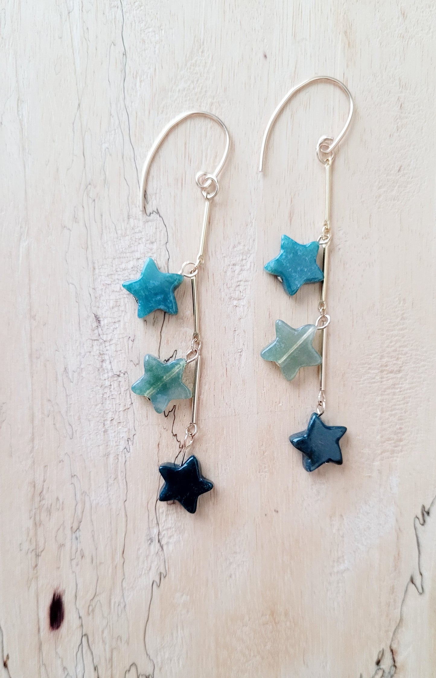 Agate, Shooting Star Earrings