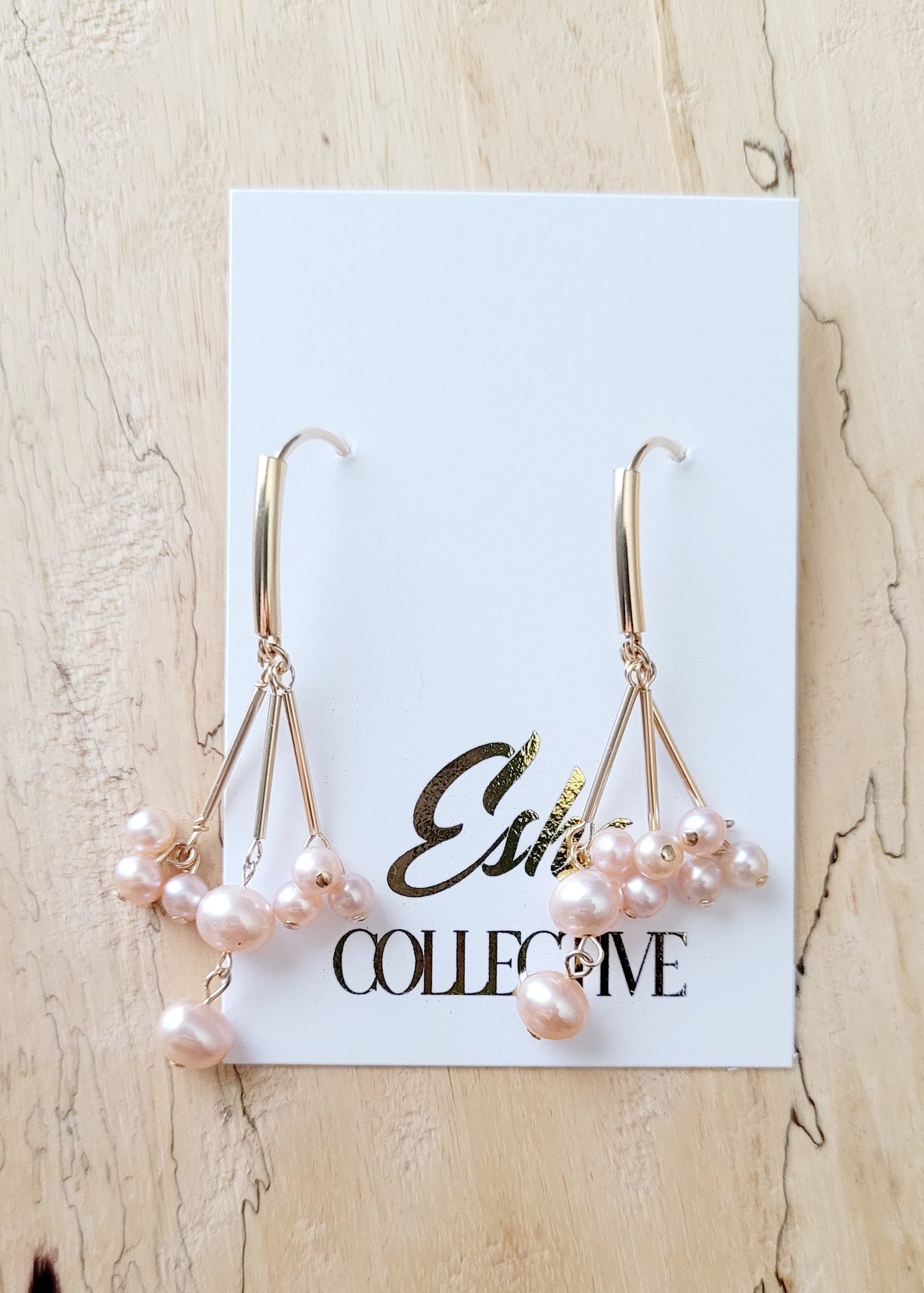 Pink Pearl Berry Earrings