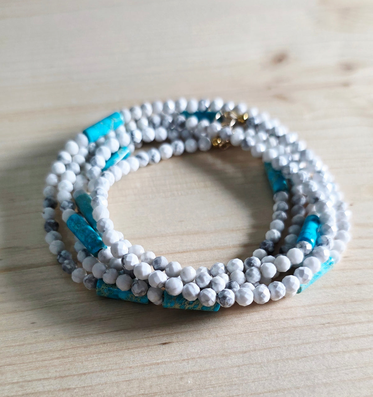 Blue & White Necklace,  Howlite & Jasper