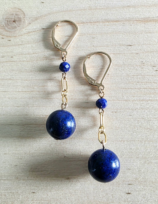 Lapis Ball Earrings