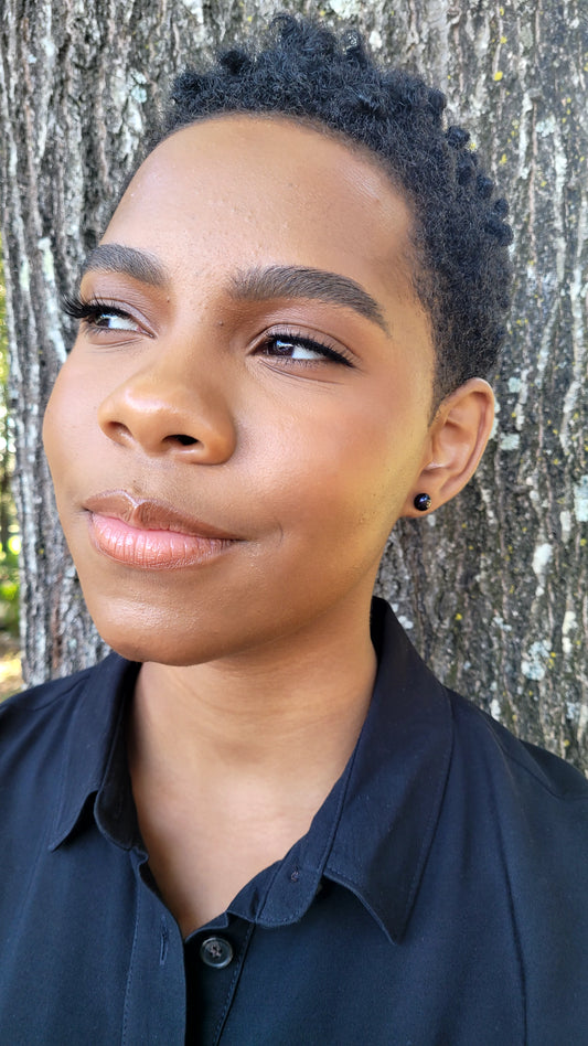 Black Pearl Post Earrings