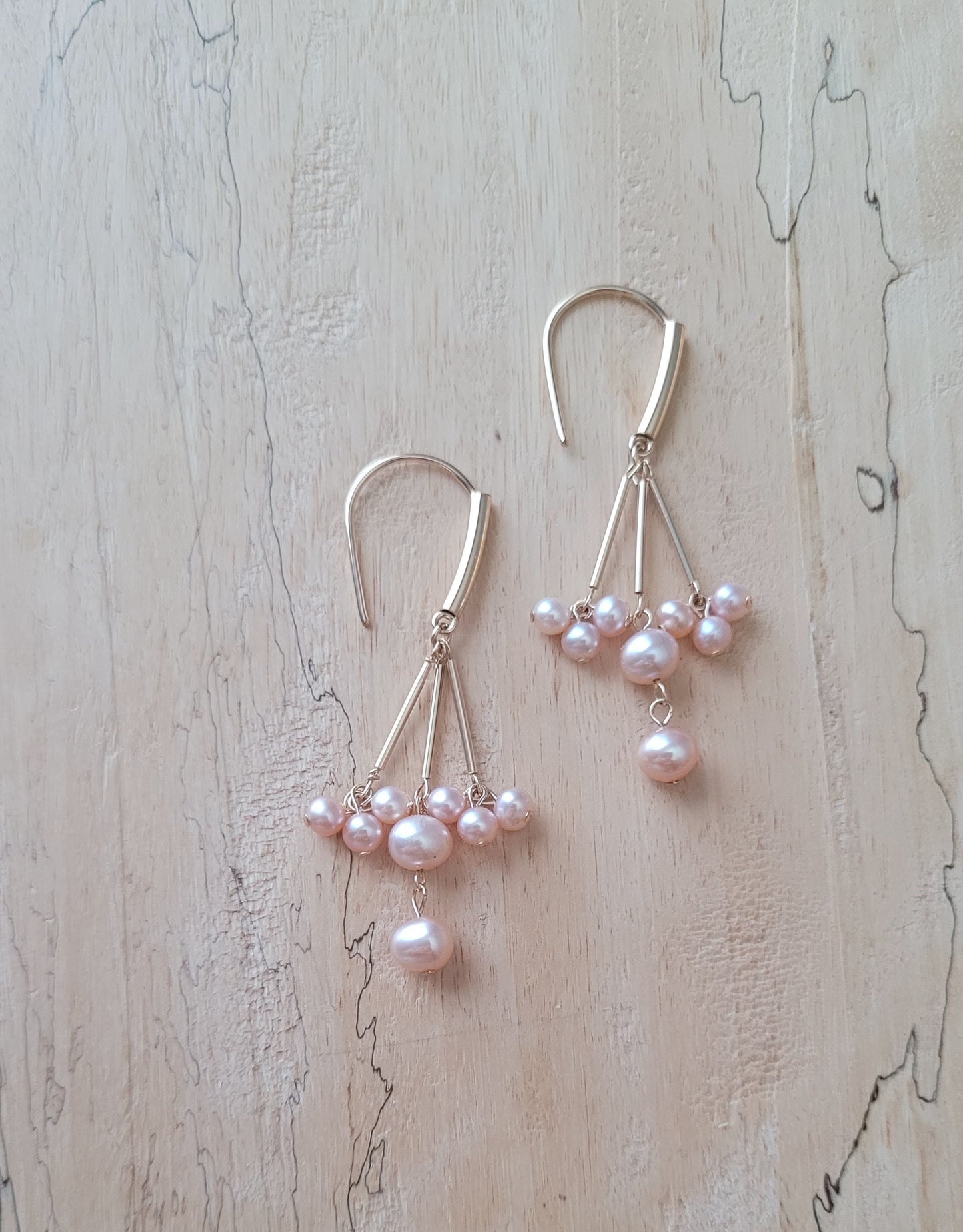 Pink Pearl Berry Earrings