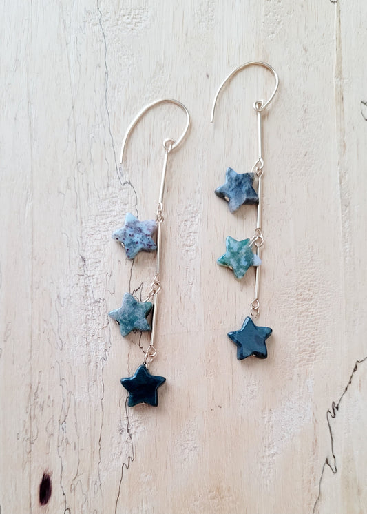 Agate, Shooting Star Earrings