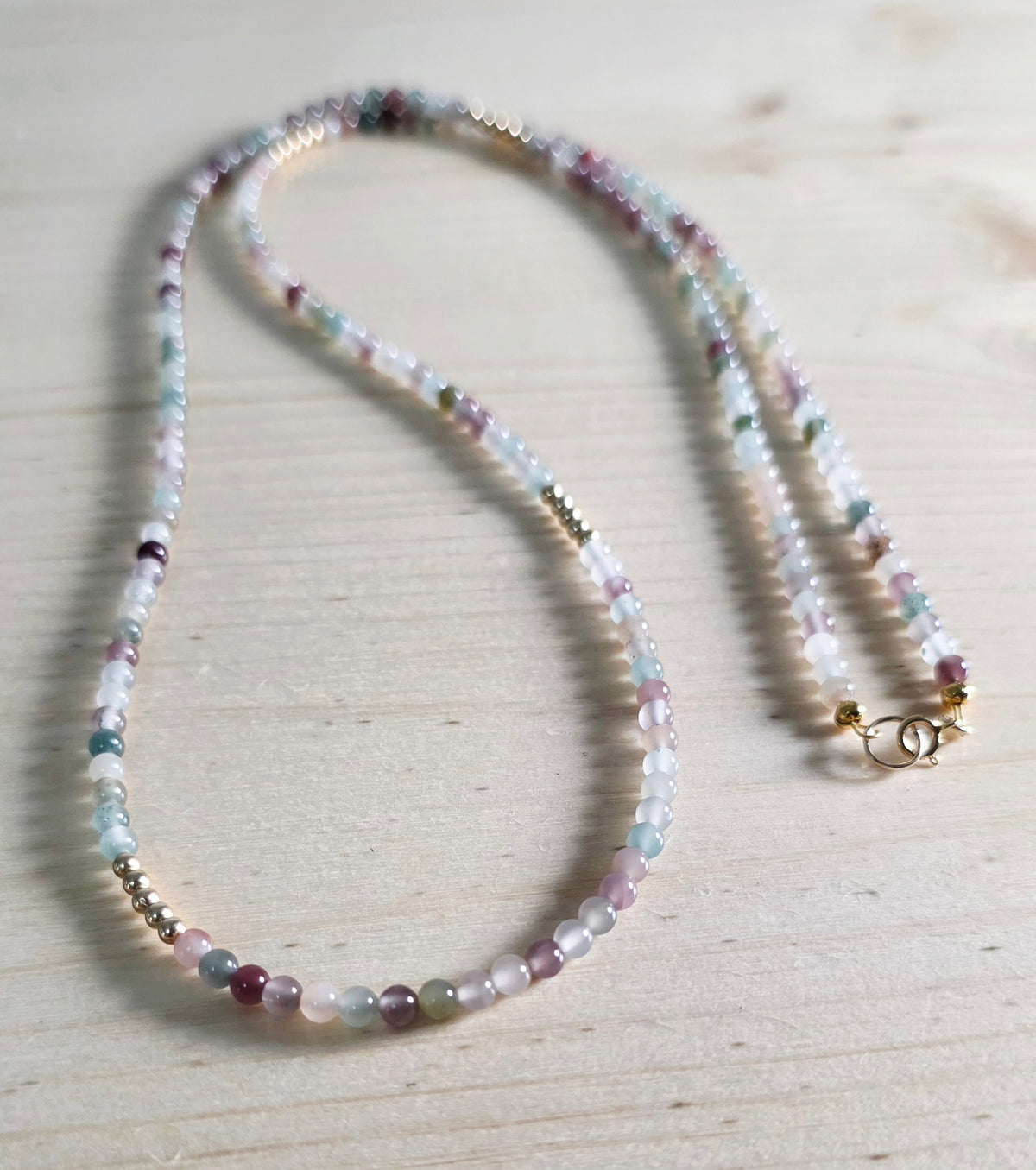 Pastel & Gold Agate Necklace