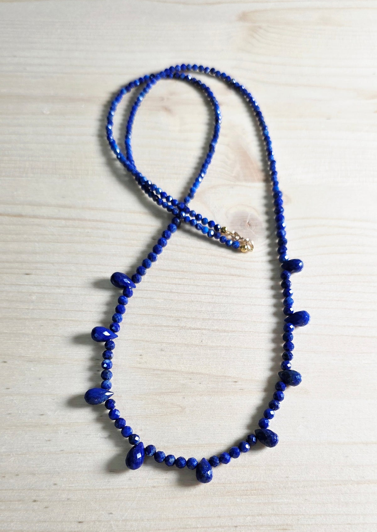 Lapis Lazuli Teardrop Beaded Necklace
