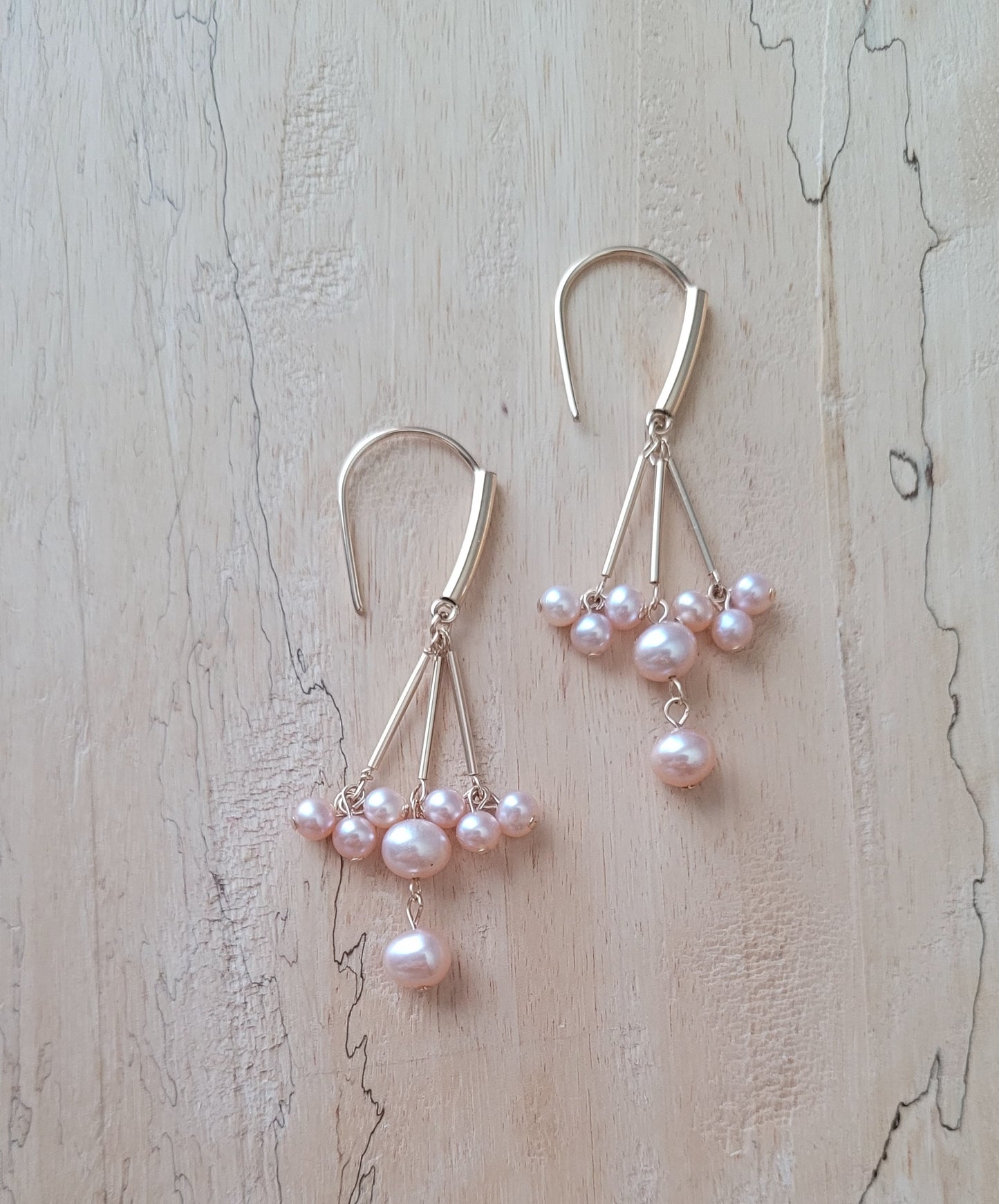 Pink Pearl Berry Earrings