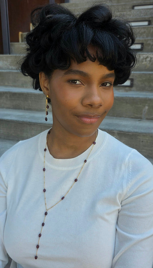 Garnet Lariet Necklace