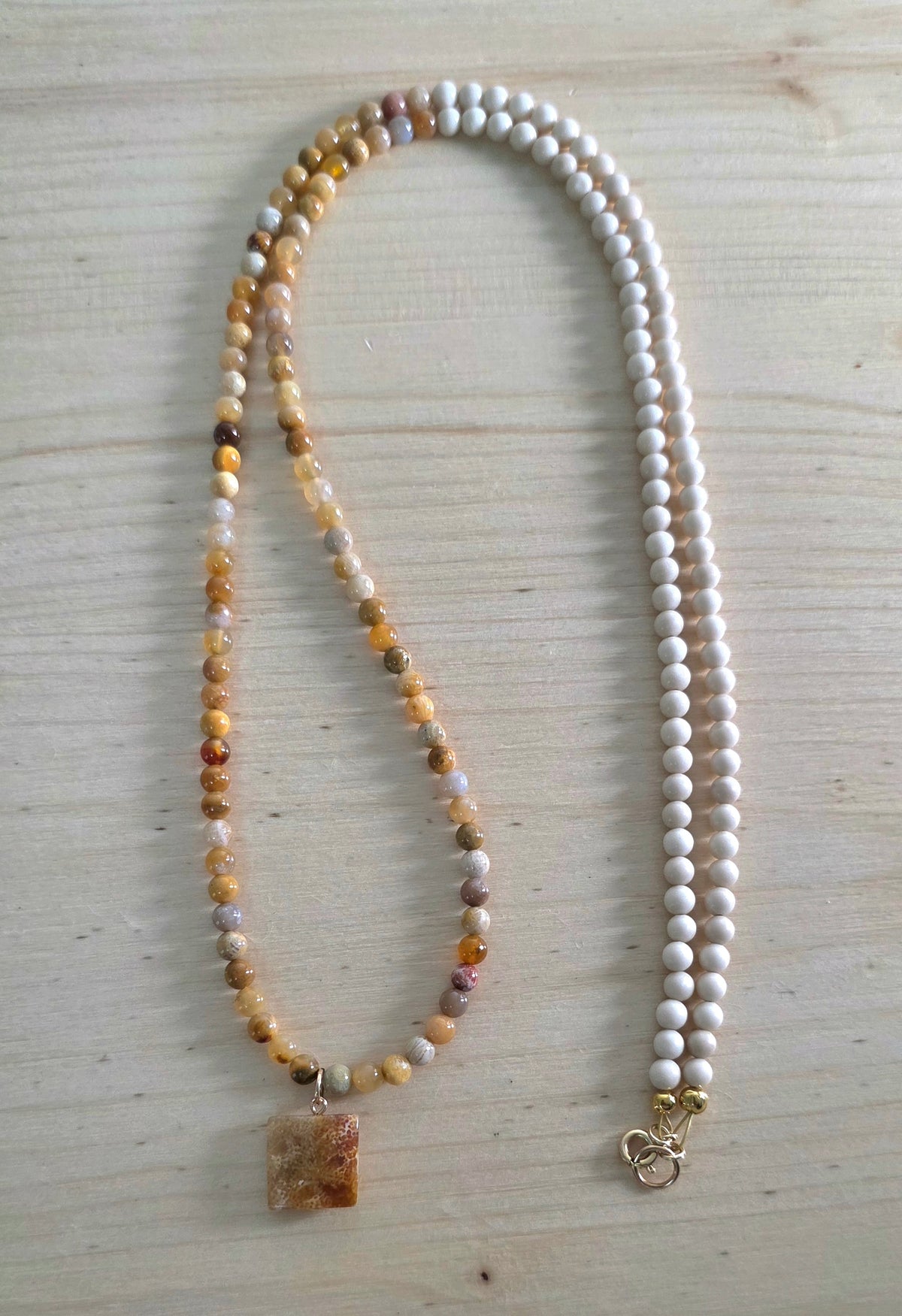 Fossil Necklace, Brown Necklace