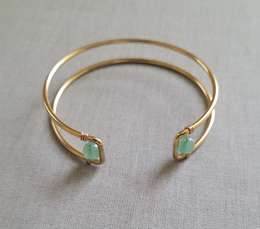 Aventurine Open Cuff Bracelet