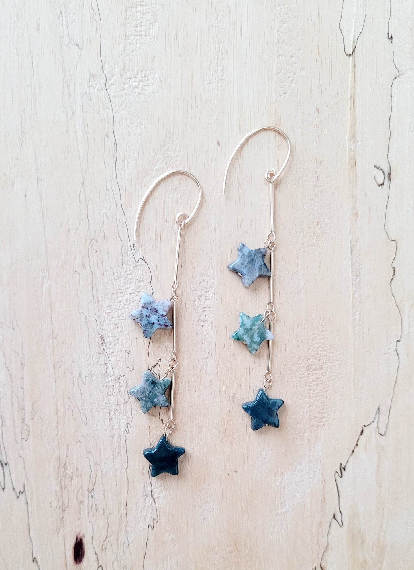 Agate, Shooting Star Earrings