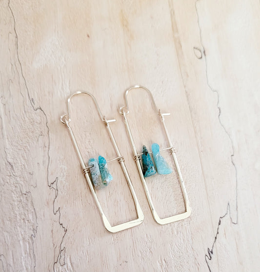 Amazonite Rectangular Earrings