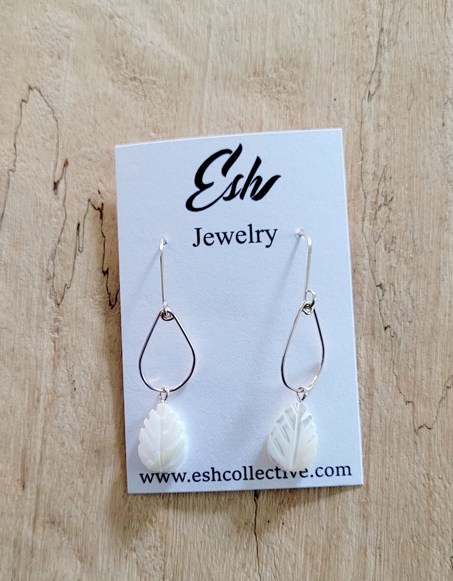 Morher of Pearl Leaf Earrings